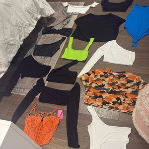15 tops: Zara, edikted, super down, adika, pretty little thing